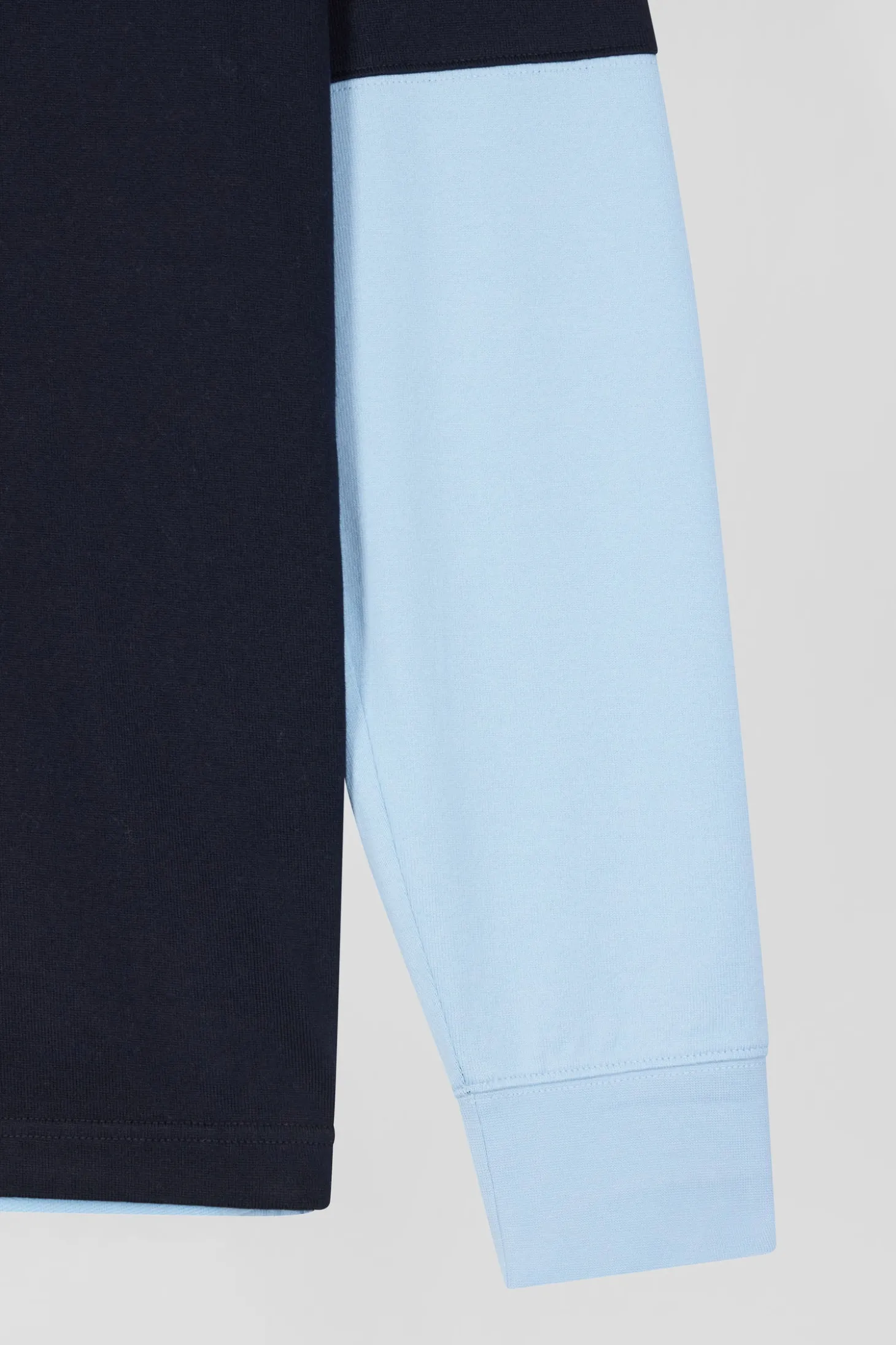 Maillot manches longues en coton marine broderie et applications de tissus cravate coupe Regular