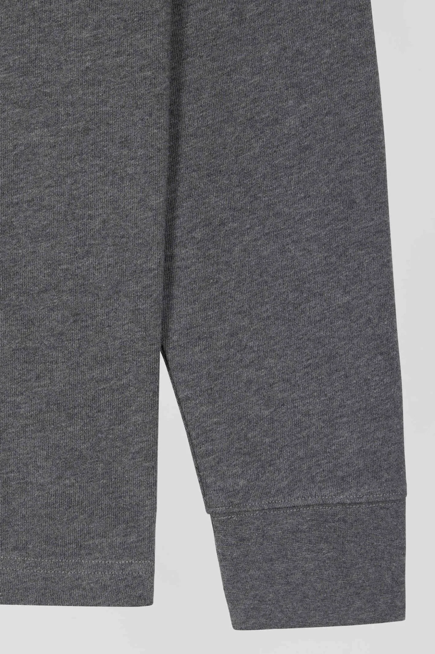 Maillot manches longues en coton gris détails nœud papillon coupe Regular