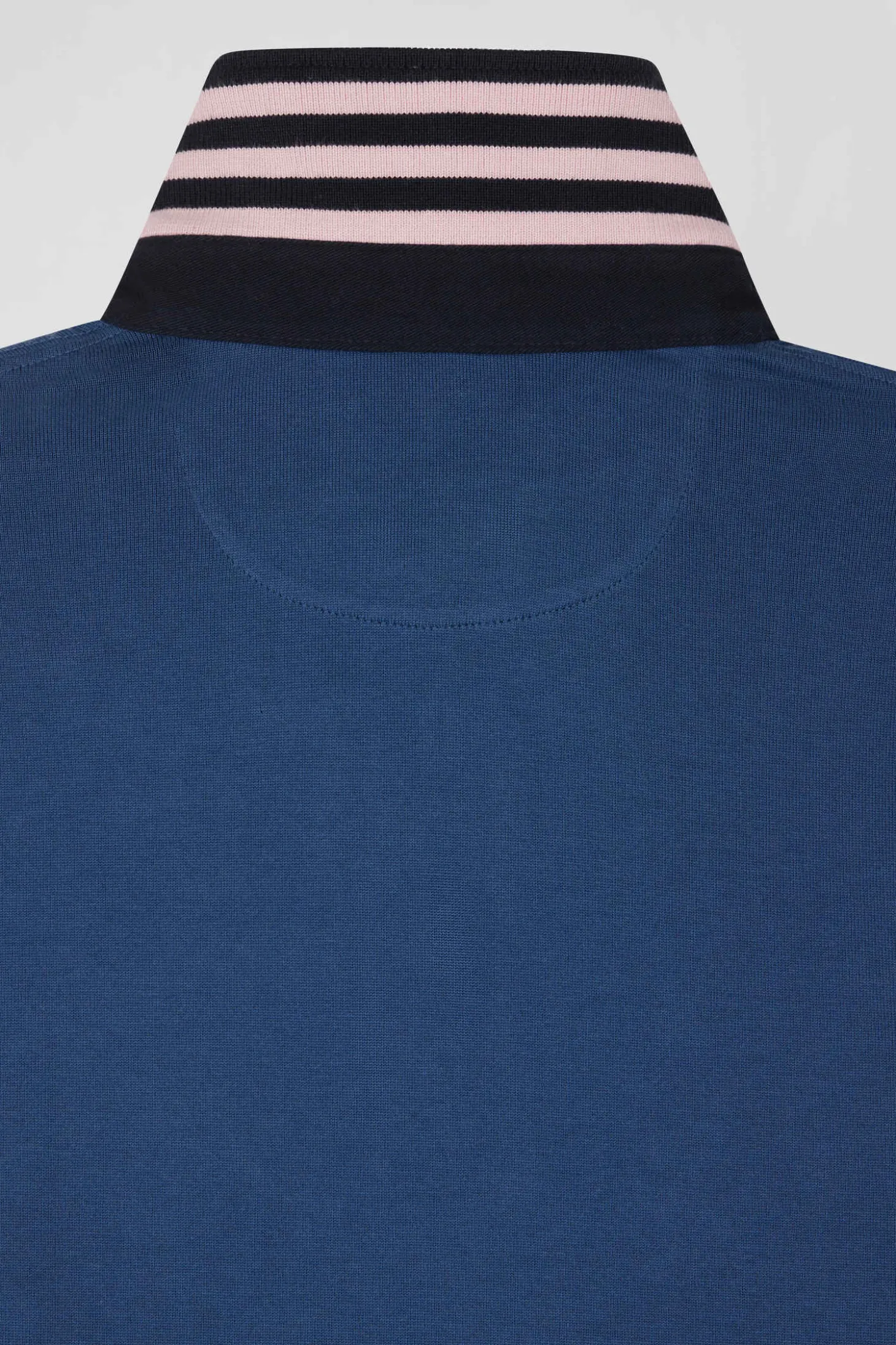 Maillot manches longues en coton Pima bleu foncé coupe Regular