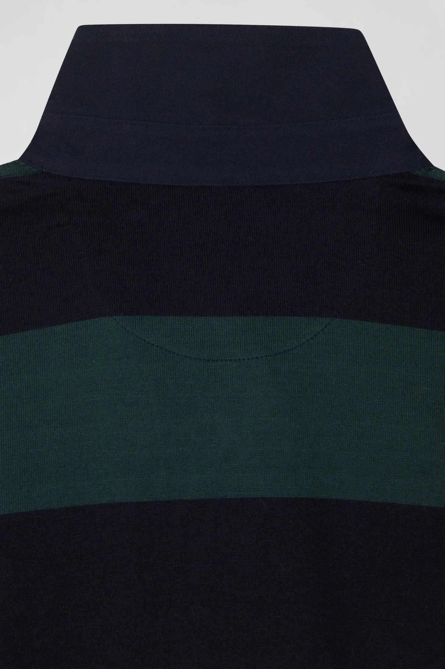 Maillot manches longues en coton vert cerclé coupe Regular