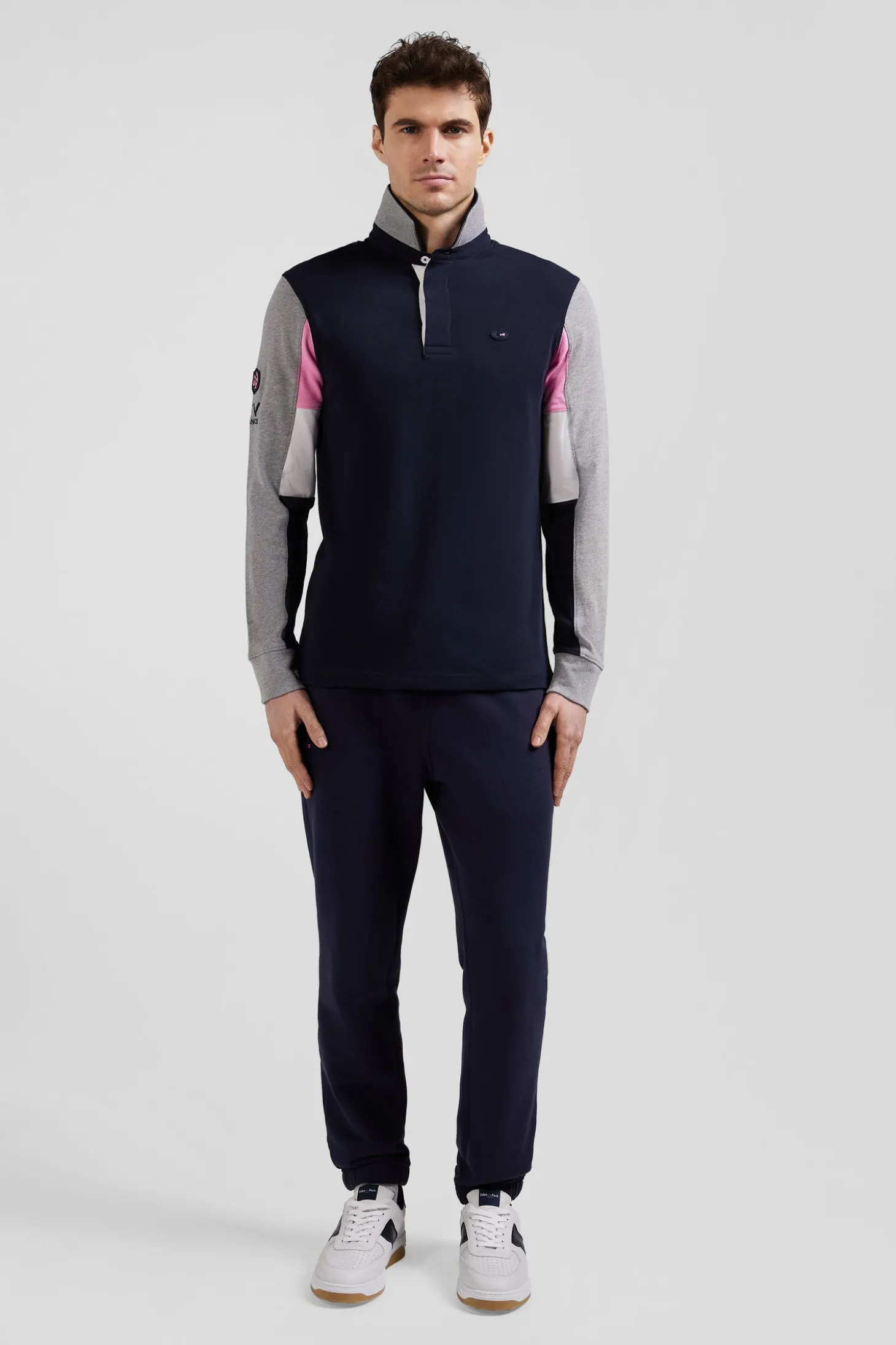Maillot manches longues XV de France en coton bleu marine coupe Regular