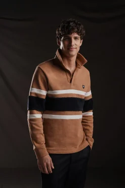 Maillot PAP'Atelier camel à rayures horizontales