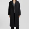 Manteau en drap de laine mélangée gris anthracite coupe Regular