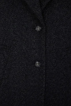 Manteau en drap de laine mélangée gris anthracite coupe Regular
