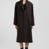 Manteau en laine mélangée à carreaux marron coupe Regular
