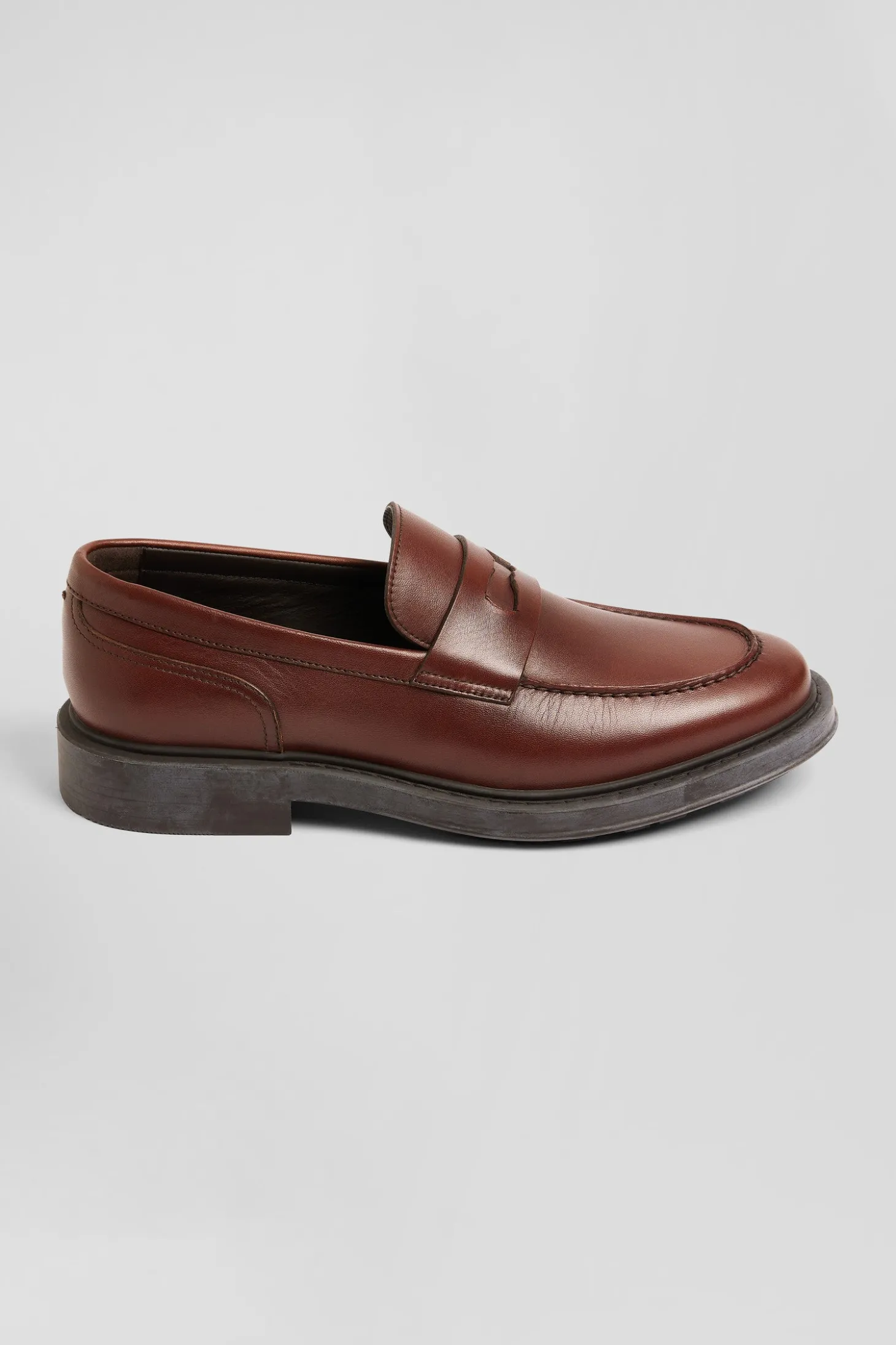 Mocassins en cuir glacé marron