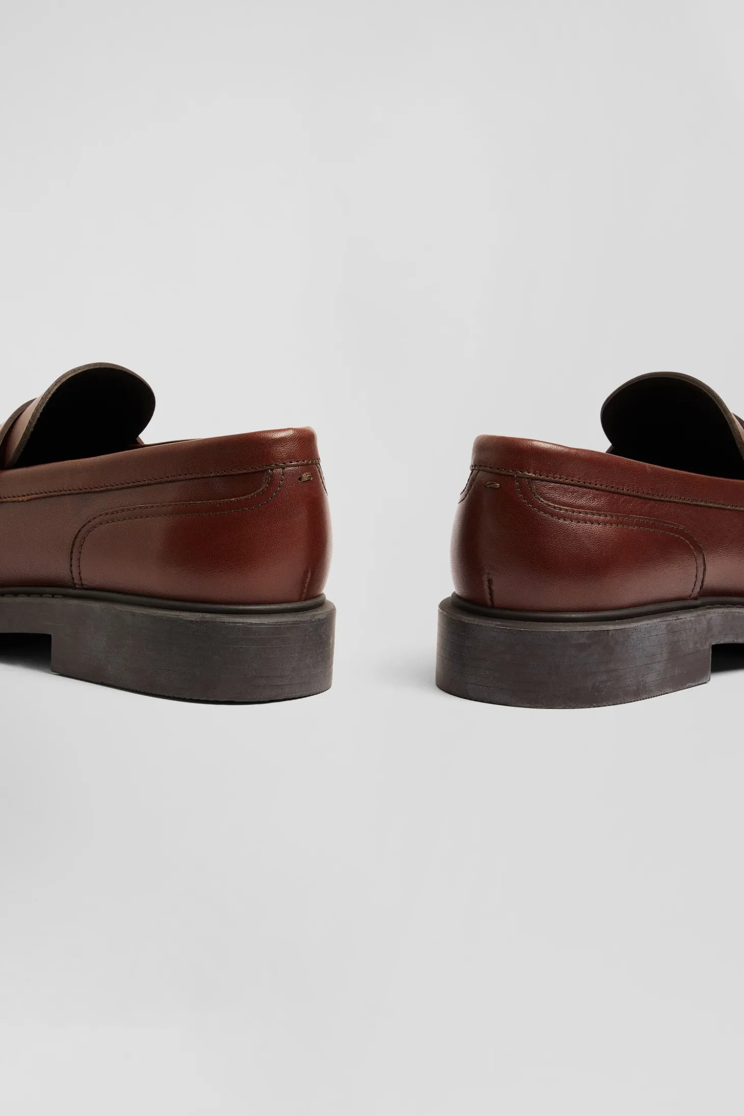 Mocassins en cuir glacé marron