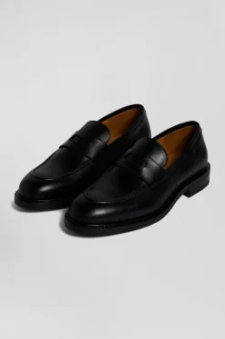 Mocassins en cuir noir