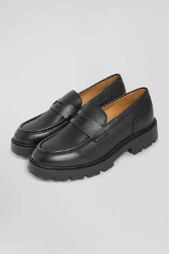 Mocassins en cuir noir