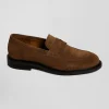 Mocassins en cuir suédé marron