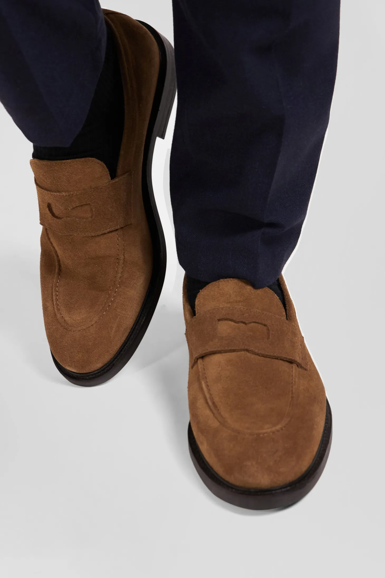 Mocassins en cuir suédé marron