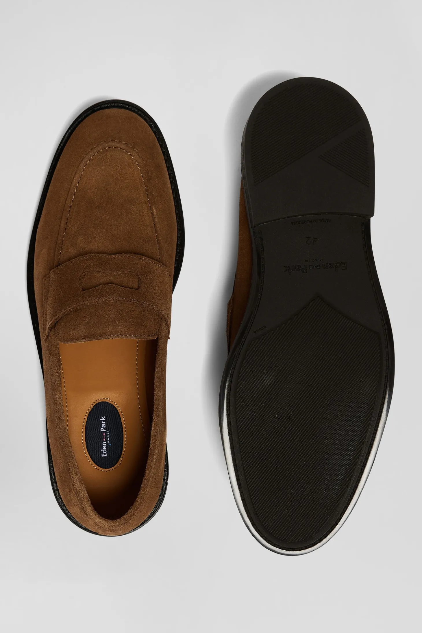 Mocassins en cuir suédé marron