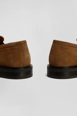 Mocassins en cuir suédé marron