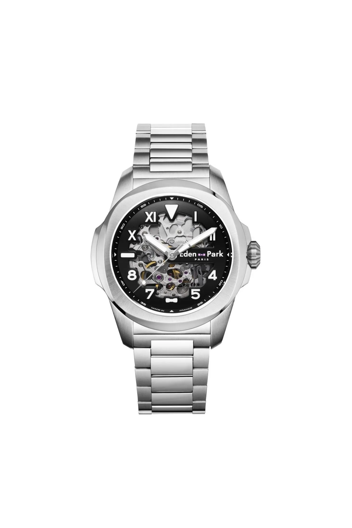 Montre automatique skeleton en acier