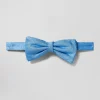 Nœud papillon en soie à micromotifs ciel