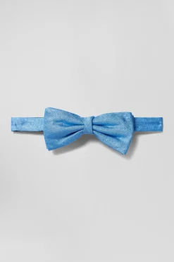 Nœud papillon en soie à micromotifs ciel