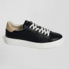 Paire de baskets basses en cuir bleu marine