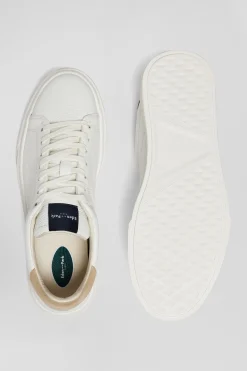 Paire de baskets basses en cuir blanc