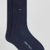 Paire de chaussettes bleues à détails cerclés en coton stretch