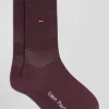 Paire de chaussettes bordeaux à jeux de maille en coton stretch