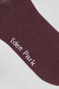 Paire de chaussettes bordeaux à jeux de maille en coton stretch