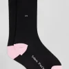 Paire de chaussettes en coton mélangé noire et rose