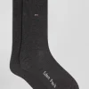 Paire de chaussettes grises à détails cerclés en coton stretch