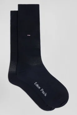 Paire de chaussettes marine à jeux de maille en coton stretch