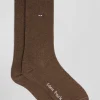 Paire de chaussettes marron à détails cerclés en coton stretch