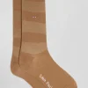 Paire de chaussettes marron à jeux de maille en coton stretch