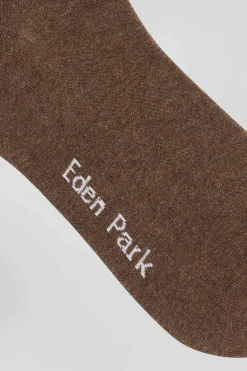 Paire de chaussettes marron à détails cerclés en coton stretch