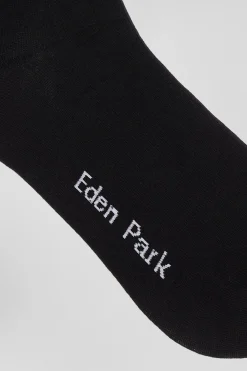 Paire de chaussettes noires à détails cerclés en coton stretch