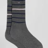 Paire de chaussettes rayées en coton stretch grise