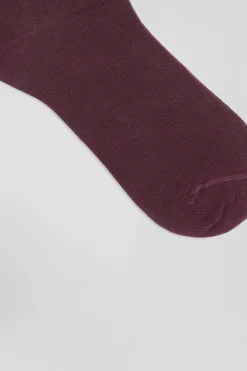 Paire de chaussettes rayées en coton stretch bordeaux