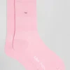 Paire de chaussettes roses à jeux de maille en coton stretch