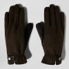 Paire de gants en cuir lisse marron