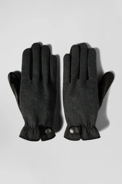 Paire de gants en cuir lisse noir
