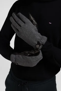 Paire de gants en cuir lisse noir
