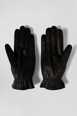 Paire de gants en cuir lisse marron