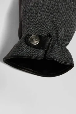 Paire de gants en cuir lisse noir