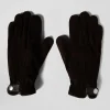 Paire de gants en cuir marron
