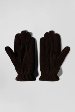 Paire de gants en cuir marron
