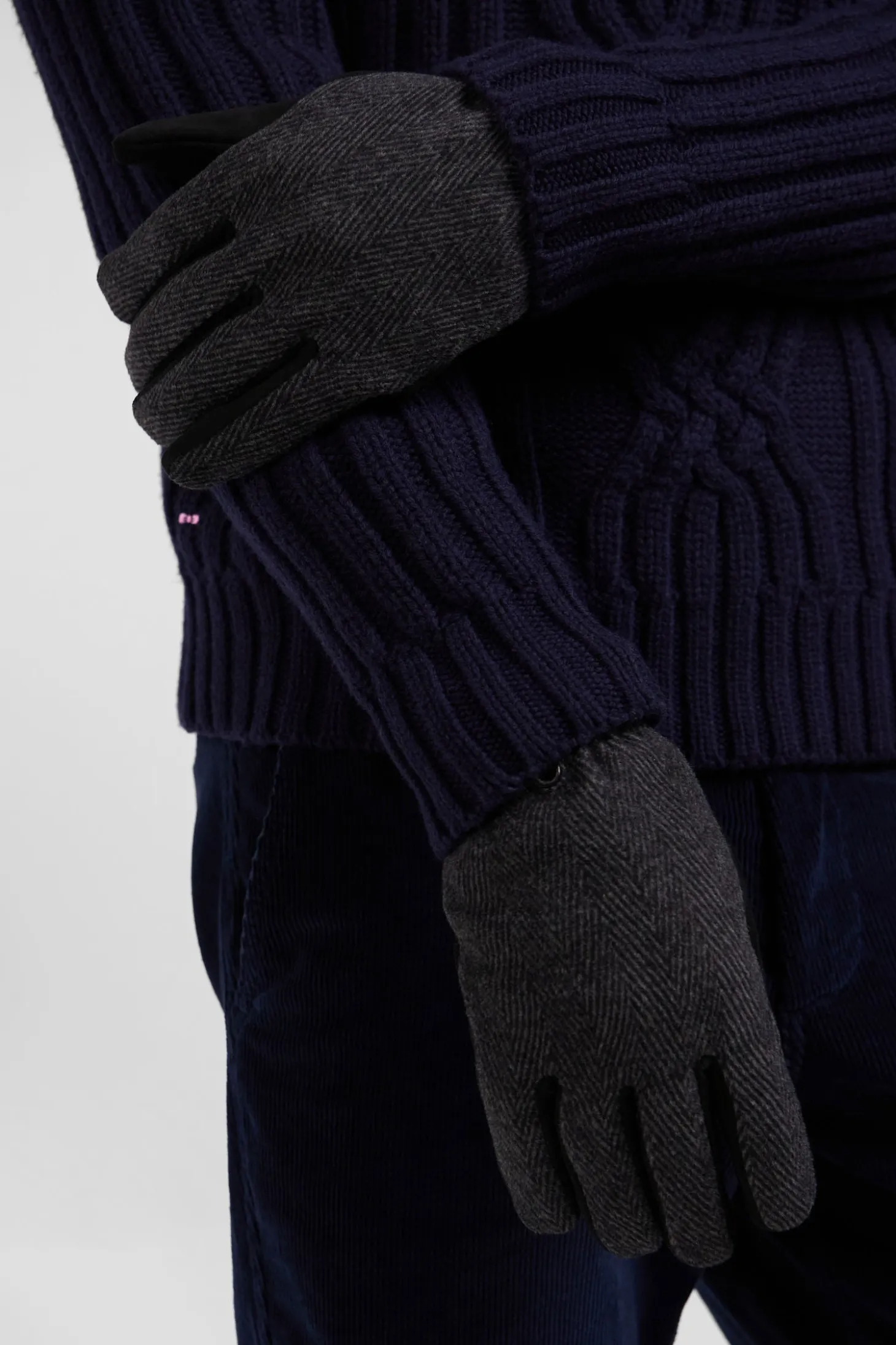 Paire de gants homme en cuir noir