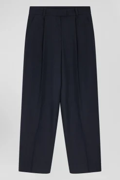 Pantalon à carreaux bleu marine coupe Relaxed