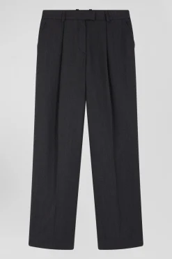 Pantalon à carreaux gris anthracite coupe Relaxed