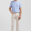 Pantalon 5 poches en coton stretch écru coupe Regular
