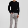 Pantalon 5 poches en coton stretch gris coupe Regular