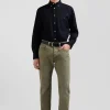 Pantalon 5 poches en coton stretch beige coupe Regular