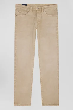 Pantalon 5 poches en coton stretch chanvre coupe Regular