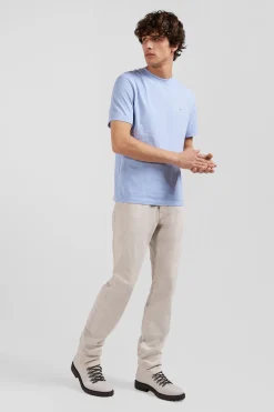 Pantalon 5 poches en coton stretch écru coupe Regular